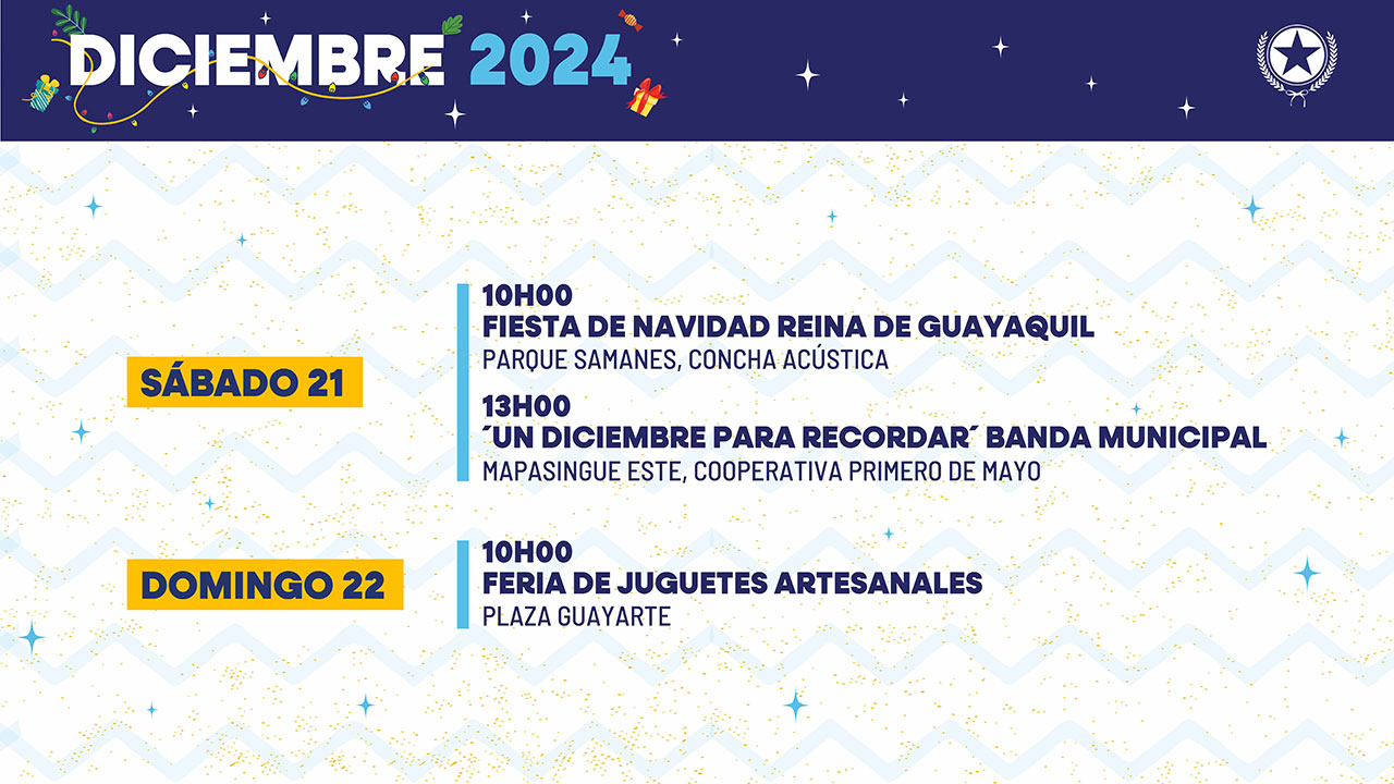 Agenda de actividades del 21 y 22 de diciembre de 2024